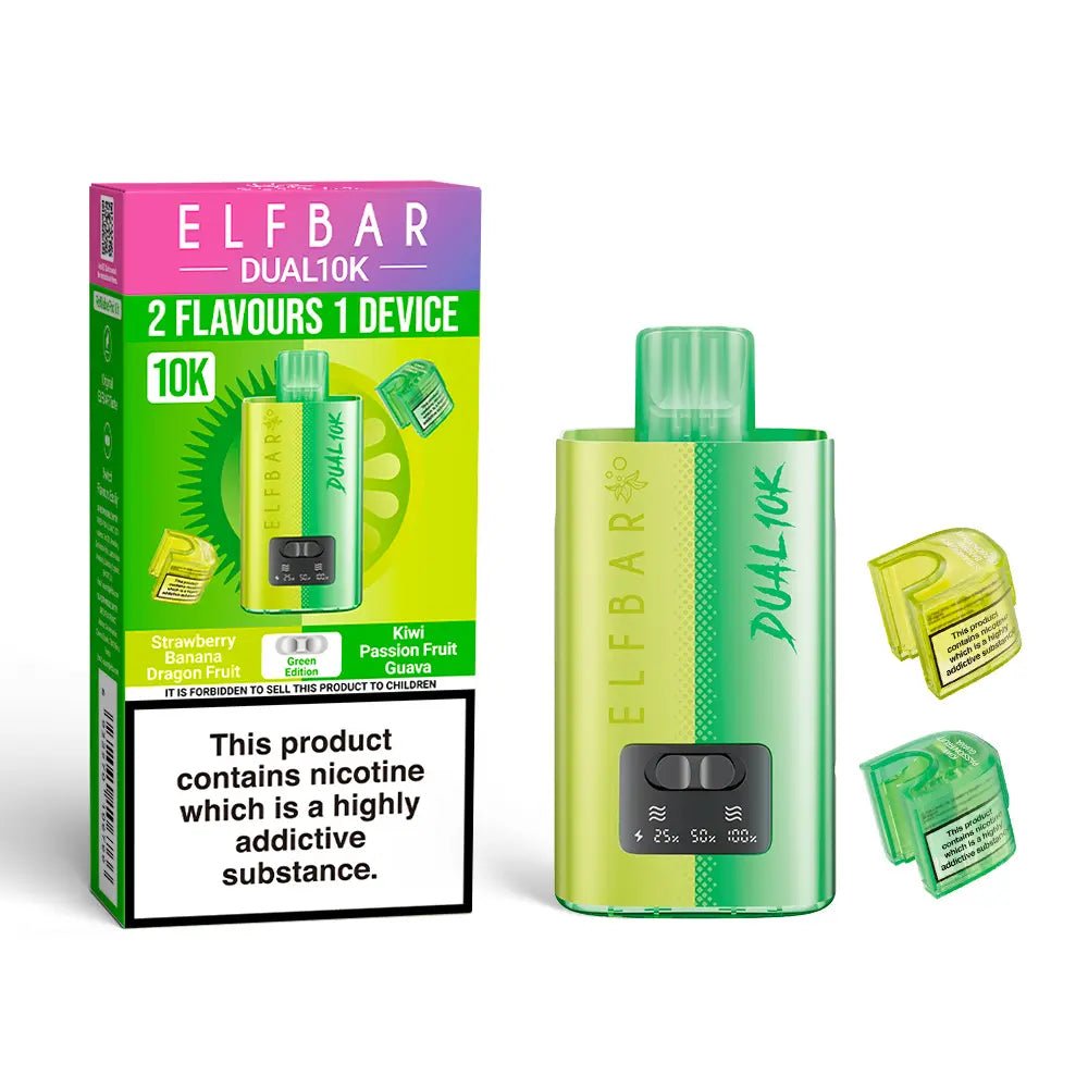 bulk wholesale Elf Bar Dual 10K Vape Kit Pack of 5 - Green Edition
