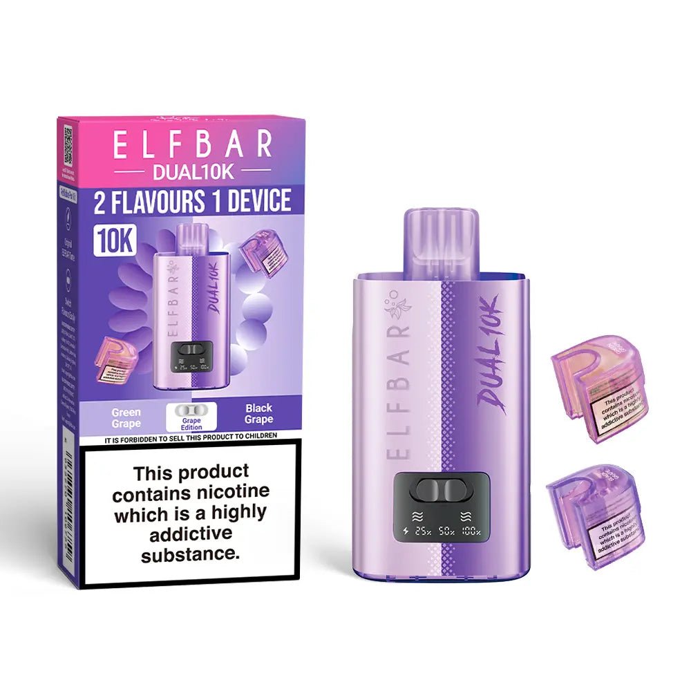 bulk wholesale Elf Bar Dual 10K Vape Kit Pack of 5 - Grape Edition