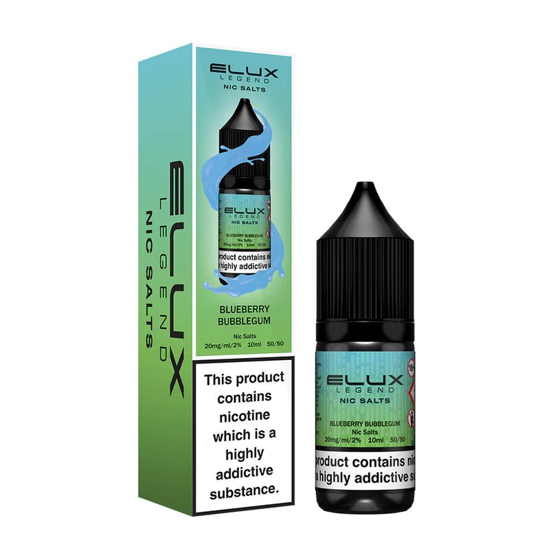 bulk wholesale Elux Legend Nic Salts - 10ml E - liquids - Box of 10 - Blueberry Bubblegum
