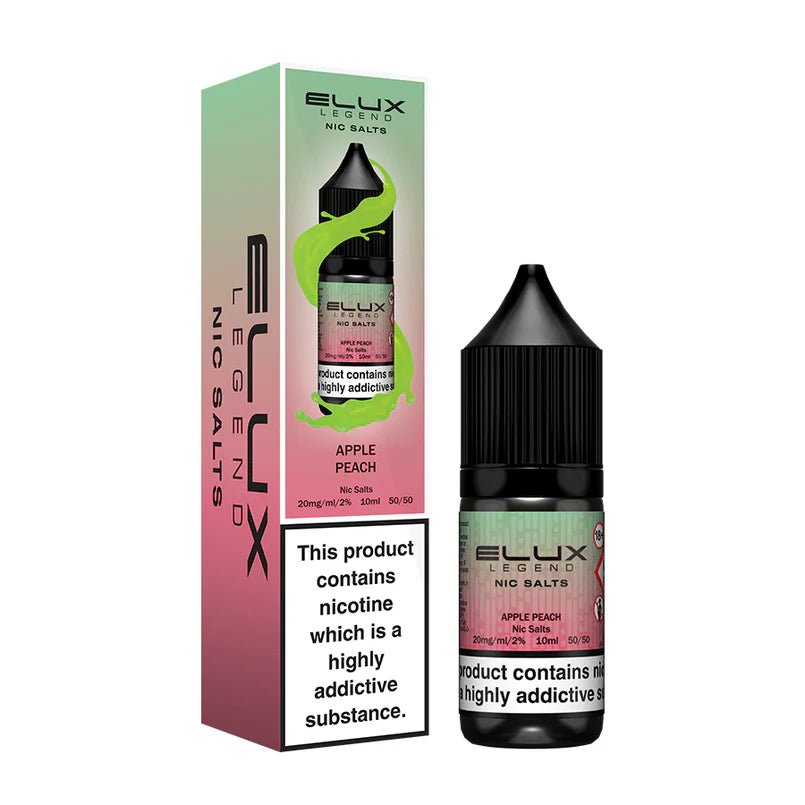 bulk wholesale Elux Legend Nic Salts - 10ml E - liquids - Box of 10 - Apple Peach