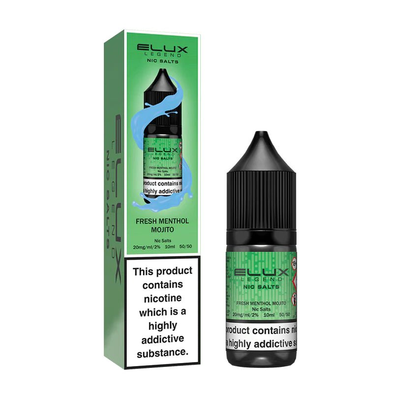 bulk wholesale Elux Legend Nic Salts - 10ml E - liquids - Box of 10 - Fresh Menthol Mojito