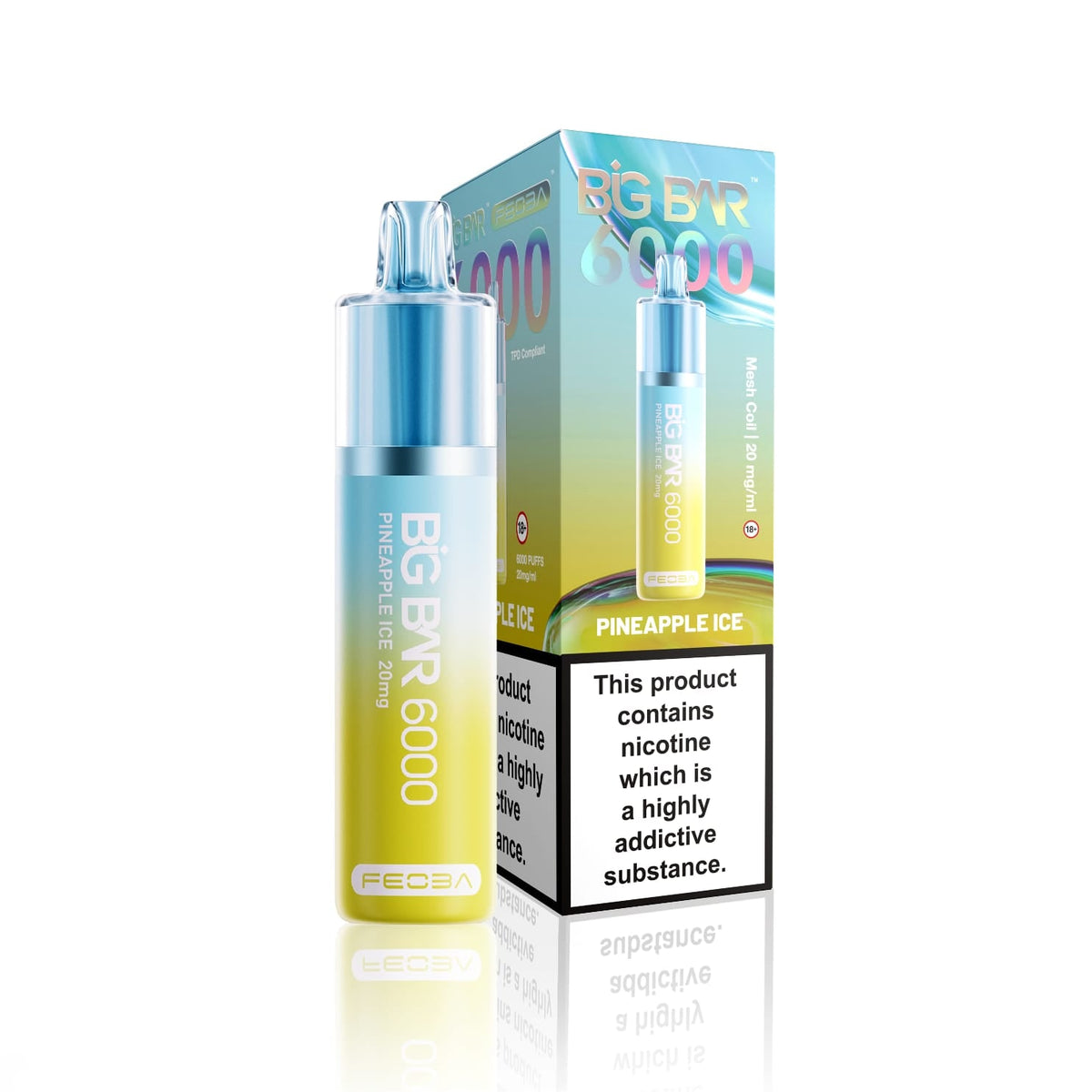 bulk wholesale Feoba Big Bar 6000 Puffs Disposable Vape (Box of 5) - Pineapple Ice