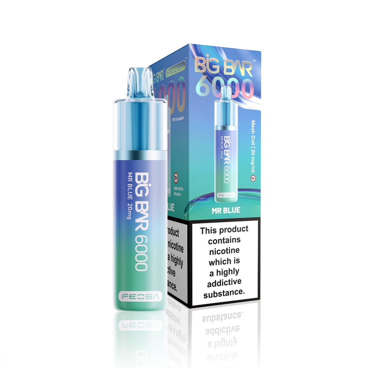 bulk wholesale Feoba Big Bar 6000 Puffs Disposable Vape (Box of 5) - Mr Blue