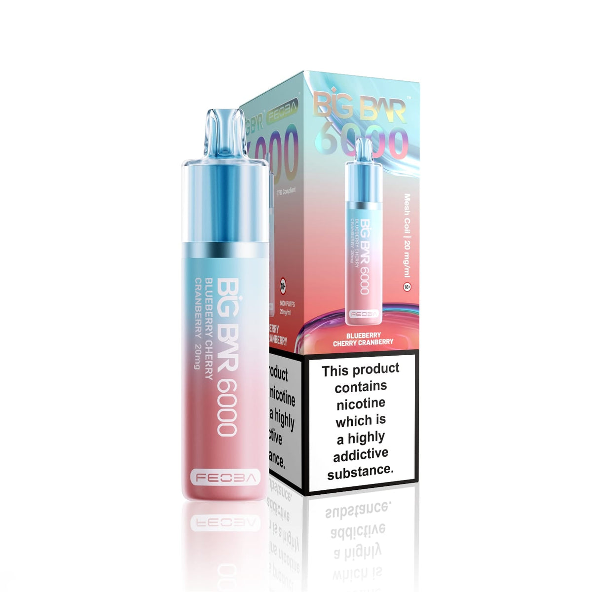 bulk wholesale Feoba Big Bar 6000 Puffs Disposable Vape (Box of 5) - Blueberry Cherry Cranberry