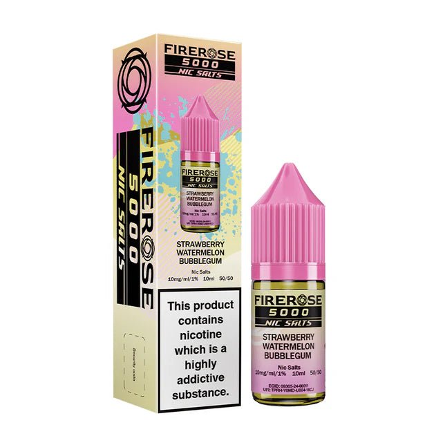 bulk wholesale Firerose 5000 Nic Salt 10ml Bottle - Box of 10 - Strawberry Watermelon Bubblegum