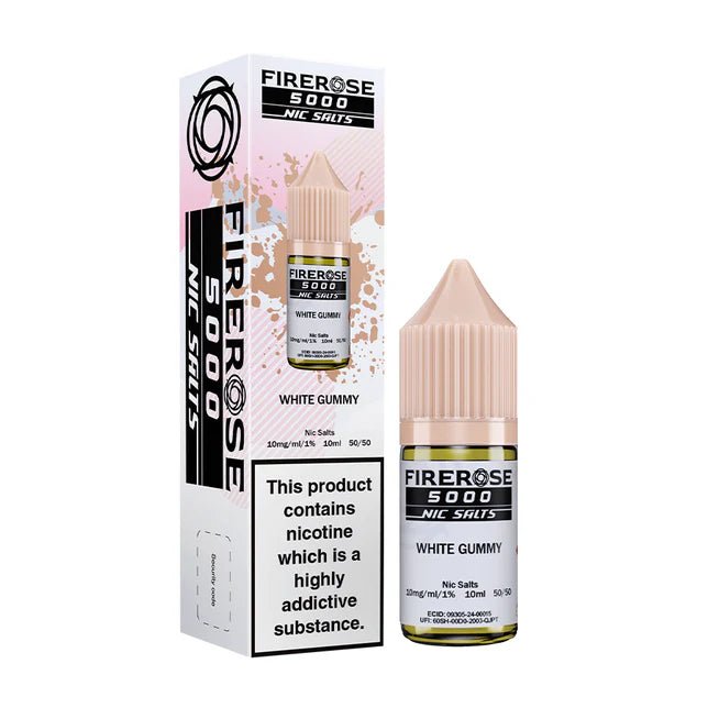 bulk wholesale Firerose 5000 Nic Salt 10ml Bottle - Box of 10 - White Gummy