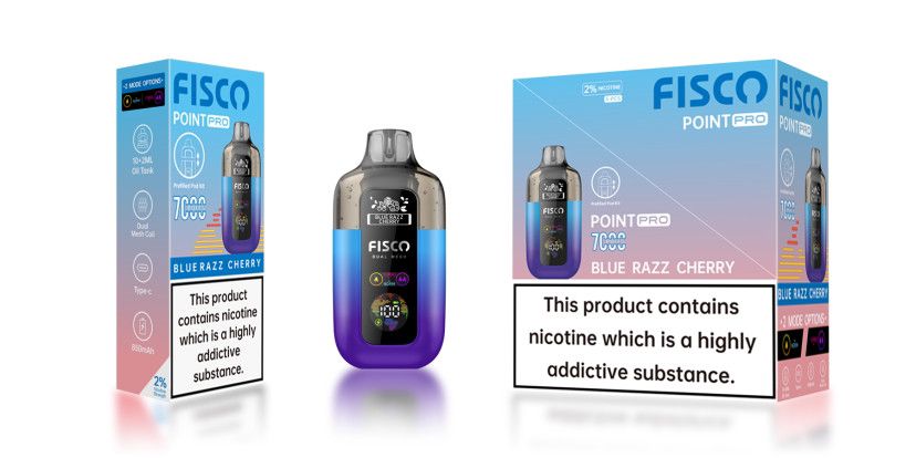 bulk wholesale Fisco Point Pro 7000 Disposable Box of 5 - Blue Razz Cherry