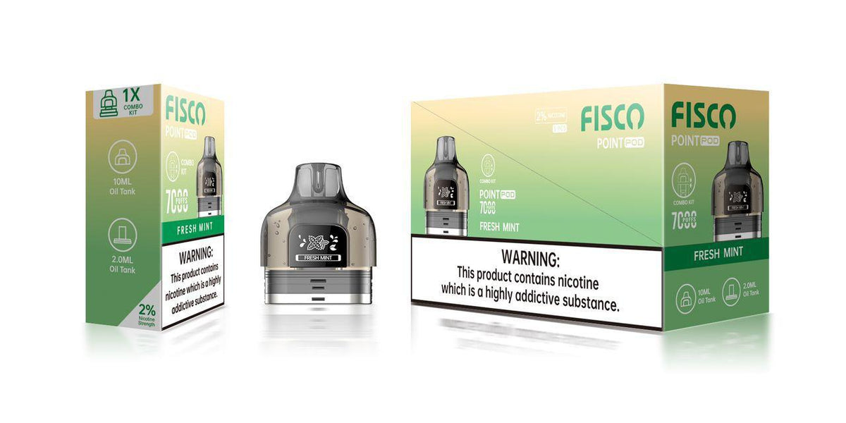 bulk wholesale Fisco Point Pro 7000 Replacement Pods Pack of 5 - Fresh Mint
