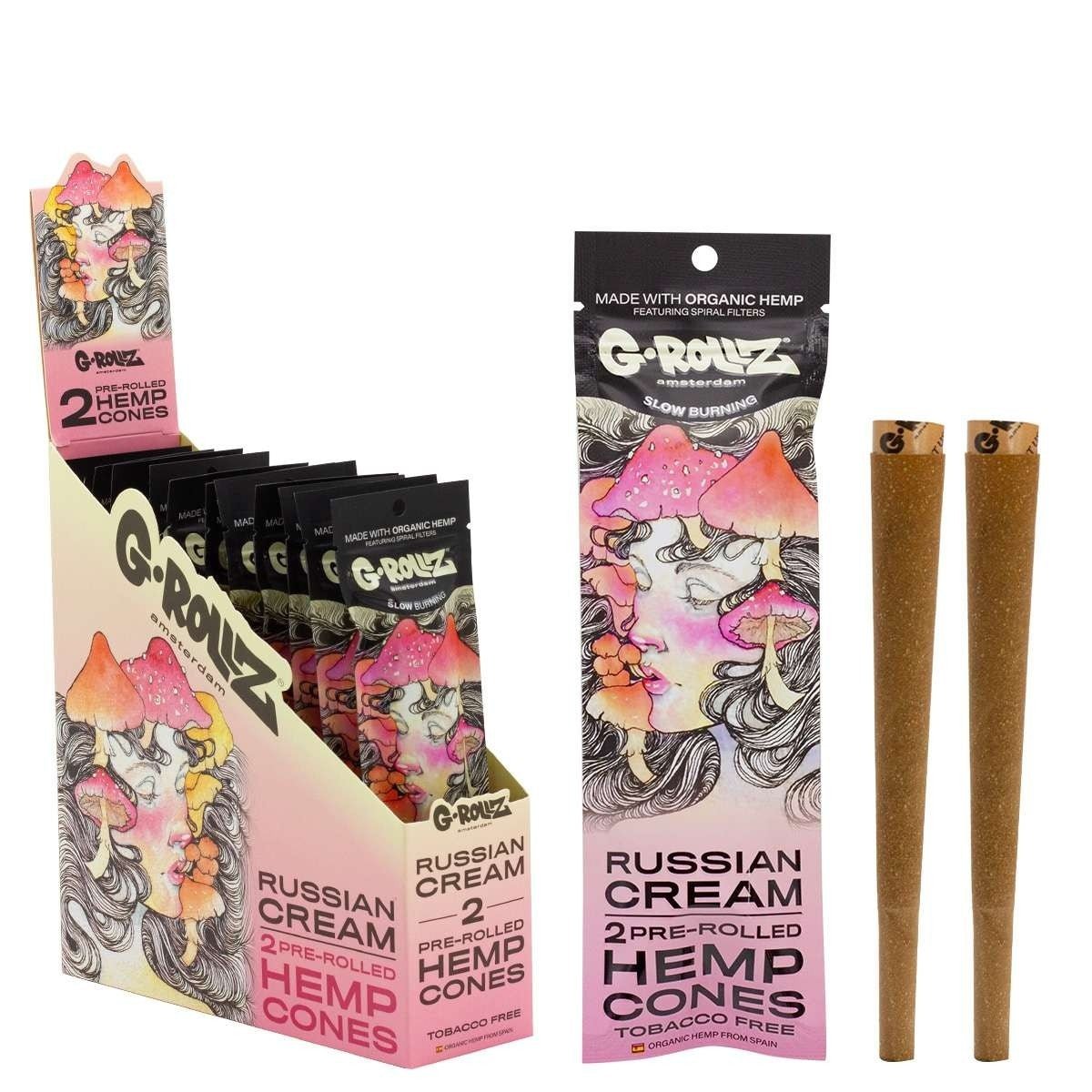 bulk wholesale G.ROLLZ Pre - Rolled Hemp Cones - Pack of 12 - Russian Cream