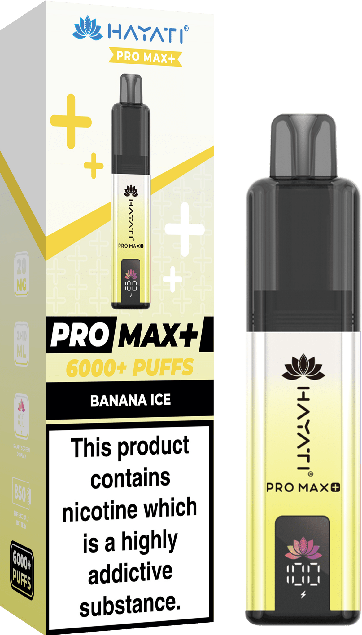bulk wholesale Hayati Pro Max+ 6000 Puffs Vape Kit Box of 5 - Banana Ice