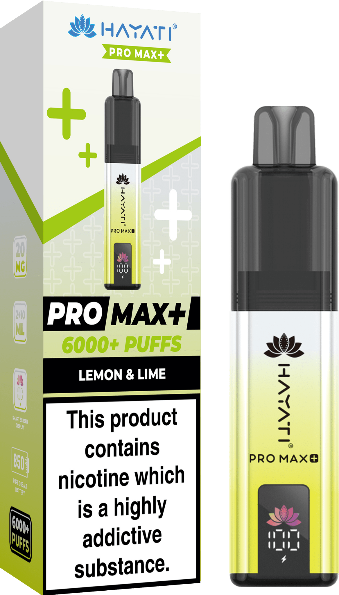 bulk wholesale Hayati Pro Max+ 6000 Puffs Vape Kit Box of 5 - Lemon & Lime