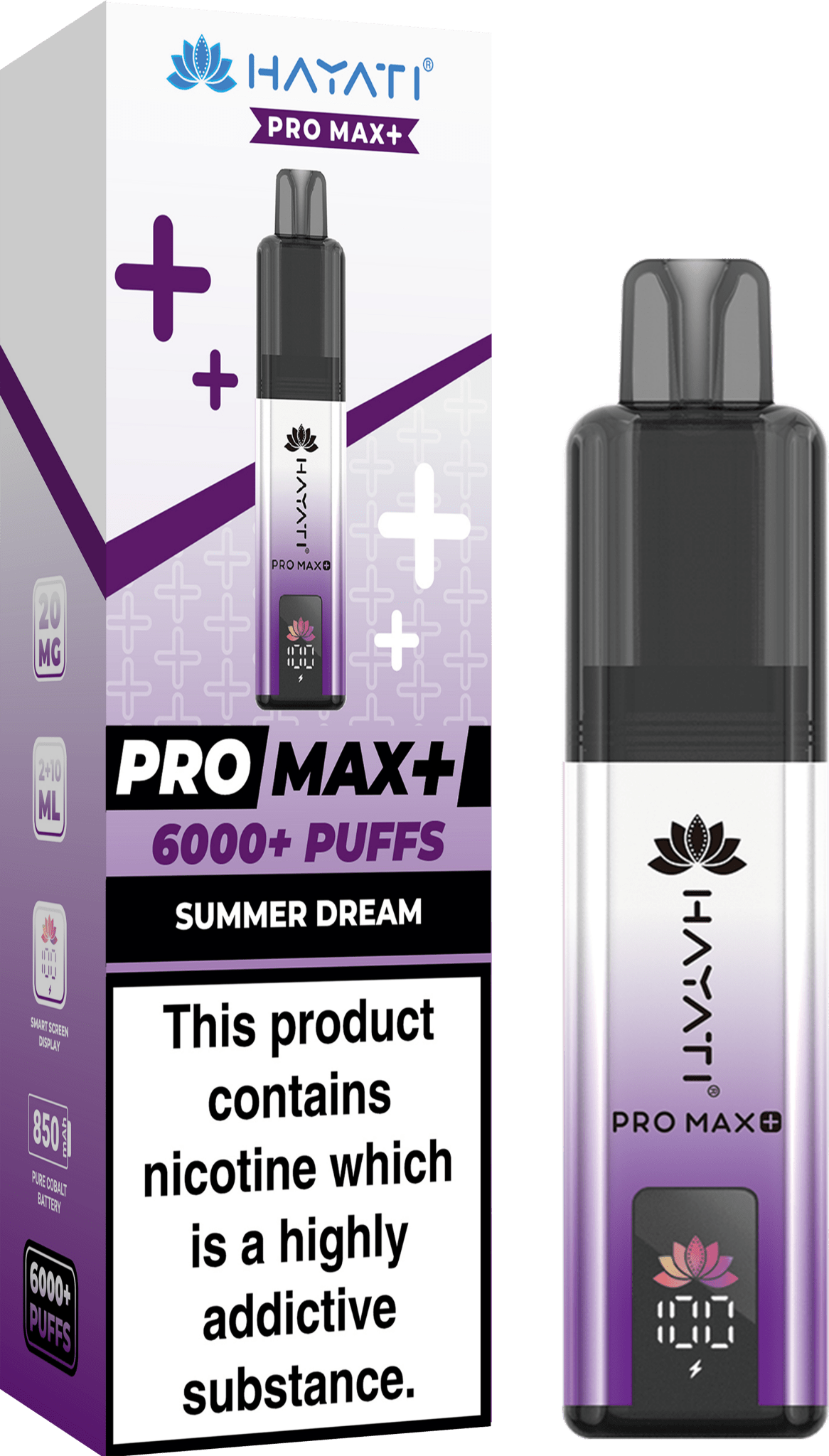Hayati Crystal Pro Max+ 6000 Puffs Vape Kit Box of 10 - Mcr Vape Distro