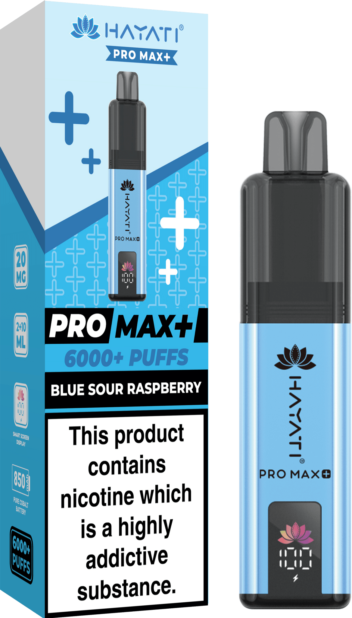 bulk wholesale Hayati Pro Max+ 6000 Puffs Vape Kit Box of 5 - Blue Sour Raspberry