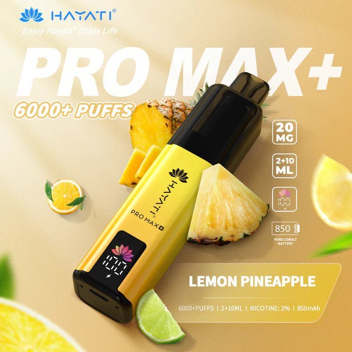 bulk wholesale Hayati Pro Max+ 6000 Puffs Vape Kit Box of 5 - Lemon Pineapple
