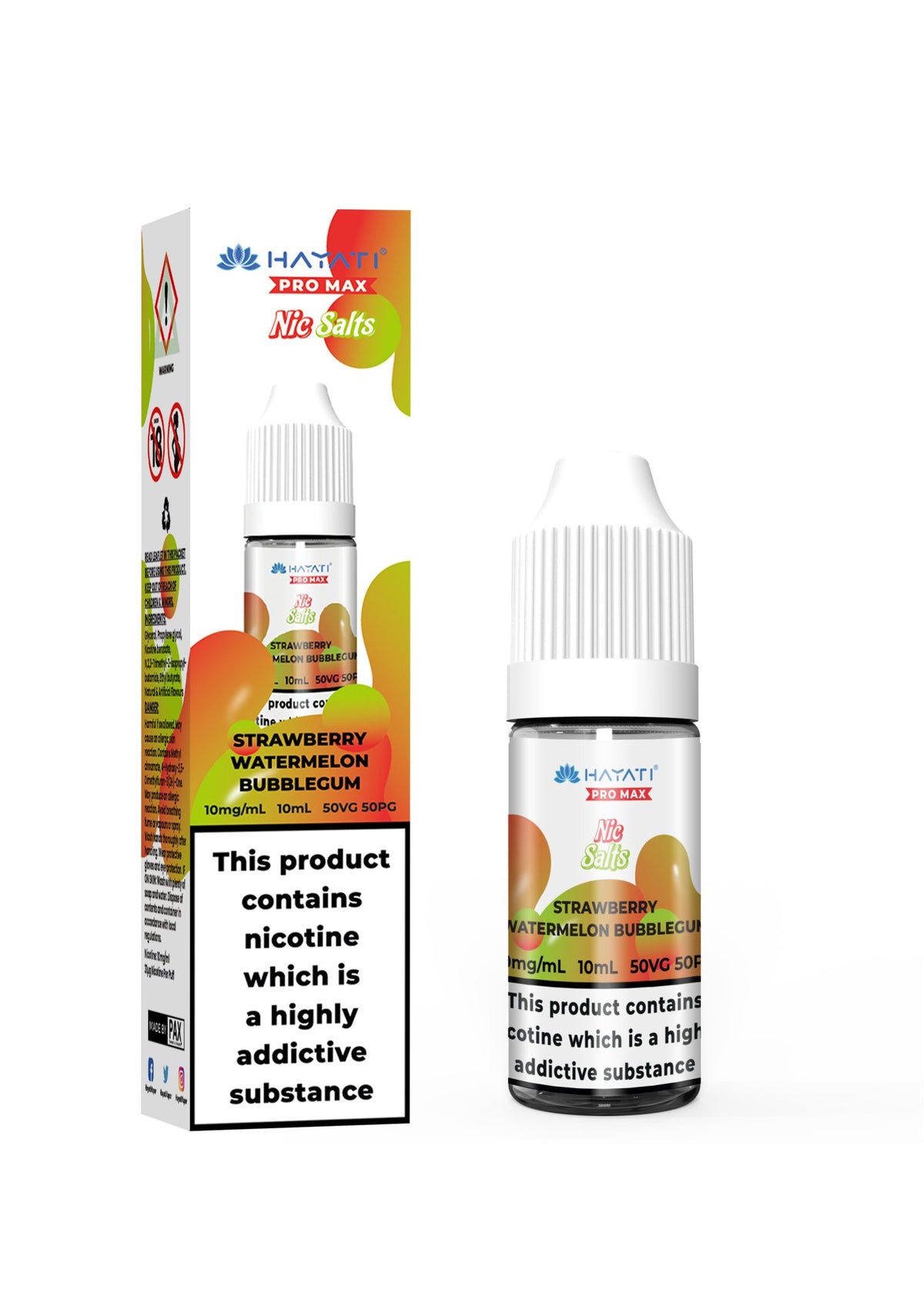 bulk wholesale Hayati Pro Max Nic Salt 10ml E - liquids - (BOX OF 10) - Strawberry Watermelon Bubblegum