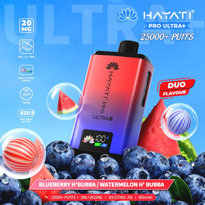 bulk wholesale Hayati Pro Ultra Plus 25000 Starter Vape Kit Box of 5 - Blackcurrant Cotton K / Blue Raspberry