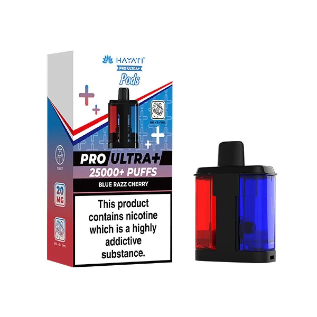 bulk wholesale Hayati Pro Ultra Plus 25k Prefilled Pods Box of 5 - Blue Razz Cherry