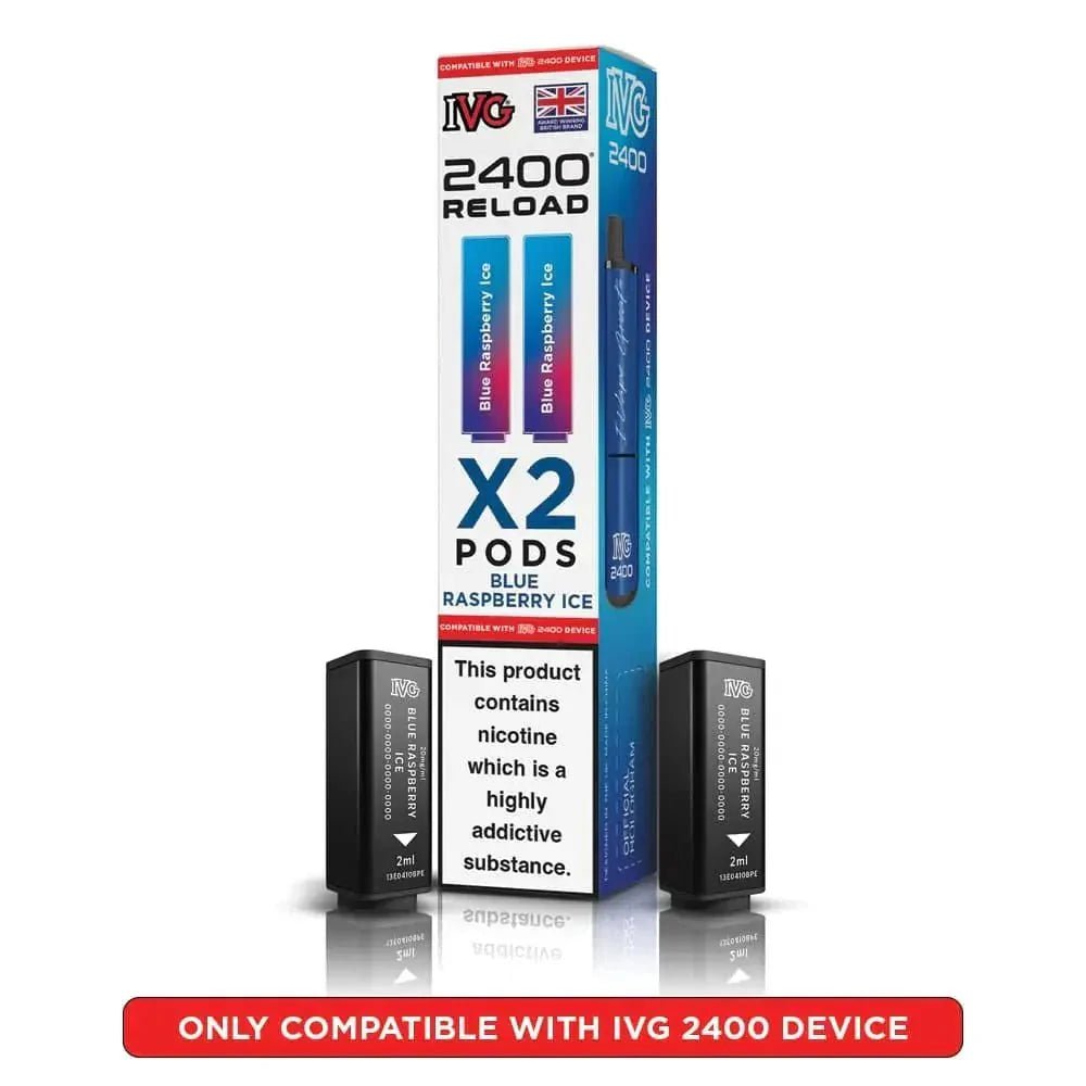 bulk wholesale IVG 2400 Reload 4 in 1 Prefilled Pods Box of 5 - Blue Raspberry Ice
