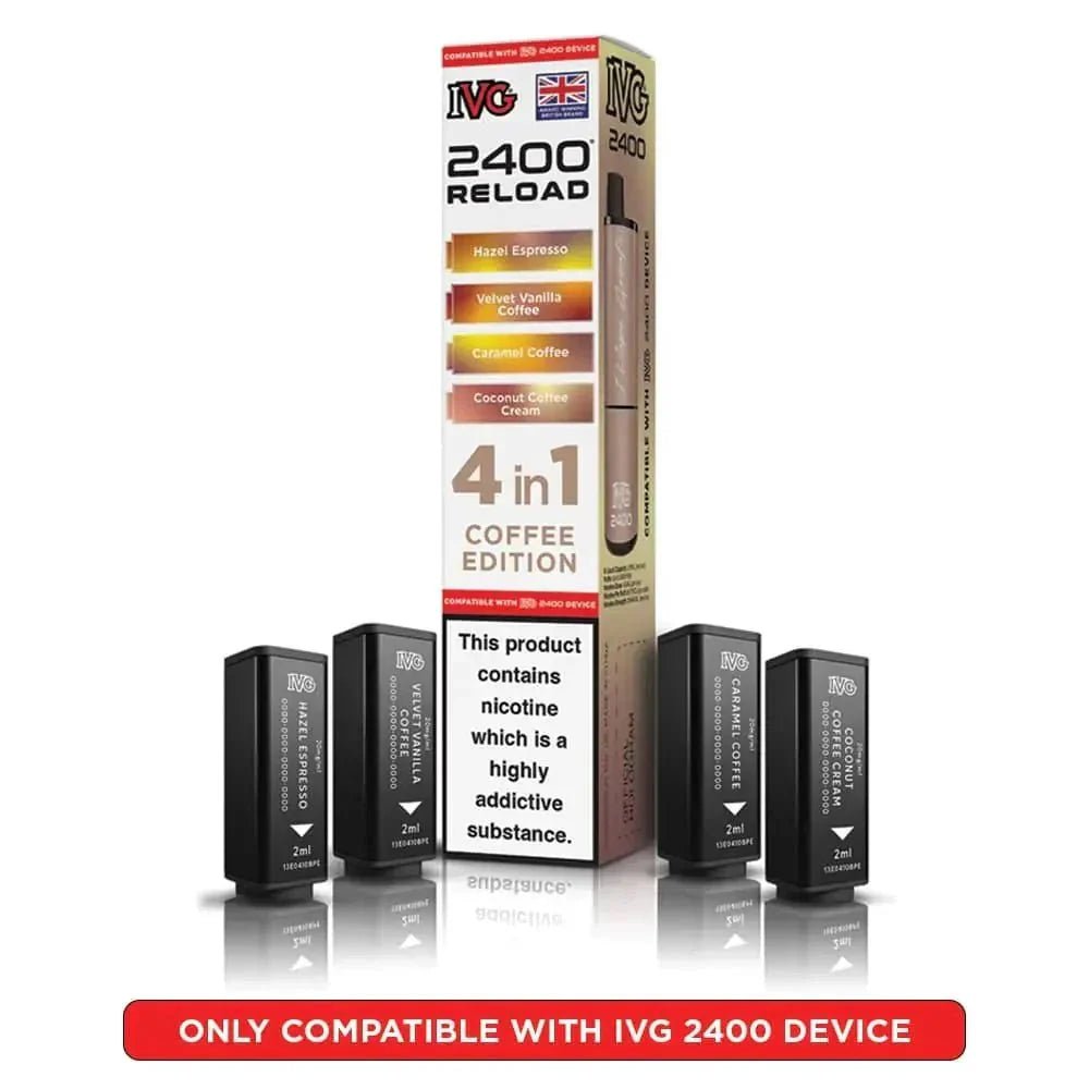 bulk wholesale IVG 2400 Reload 4 in 1 Prefilled Pods Box of 5 - Coffee Edition
