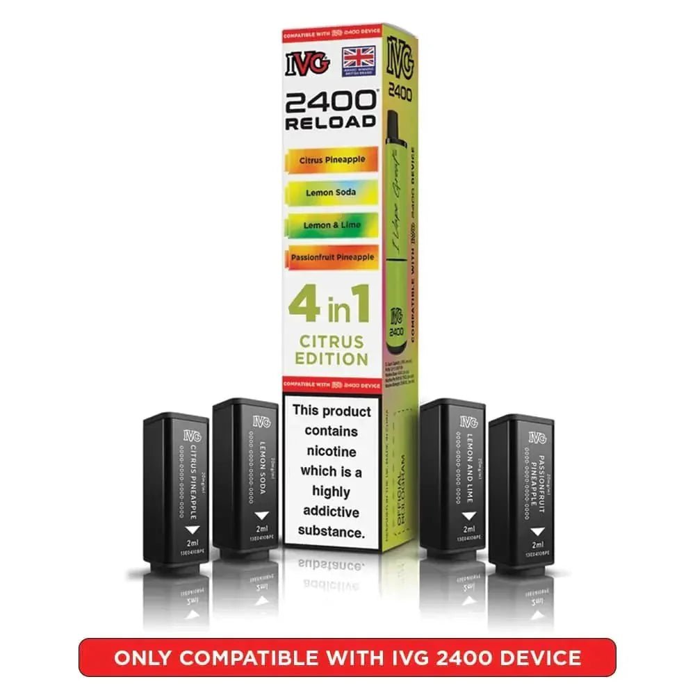 bulk wholesale IVG 2400 Reload 4 in 1 Prefilled Pods Box of 5 - Citrus Edition