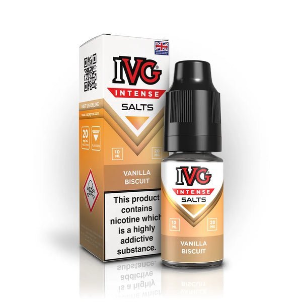 bulk wholesale IVG Intense Nic Salts 10ml E - Liquid Box of 10 - Vanilla Biscuit