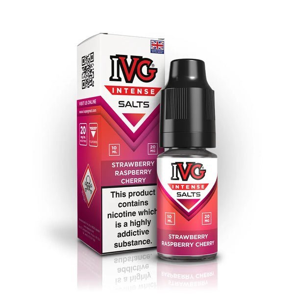 bulk wholesale IVG Intense Nic Salts 10ml E - Liquid Box of 10 - Strawberry Raspberry Cherry