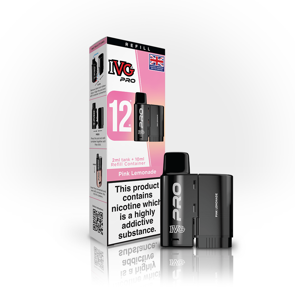 bulk wholesale IVG Pro 12 Prefilled Vape Pods (Box of 5) - Pink Lemonade