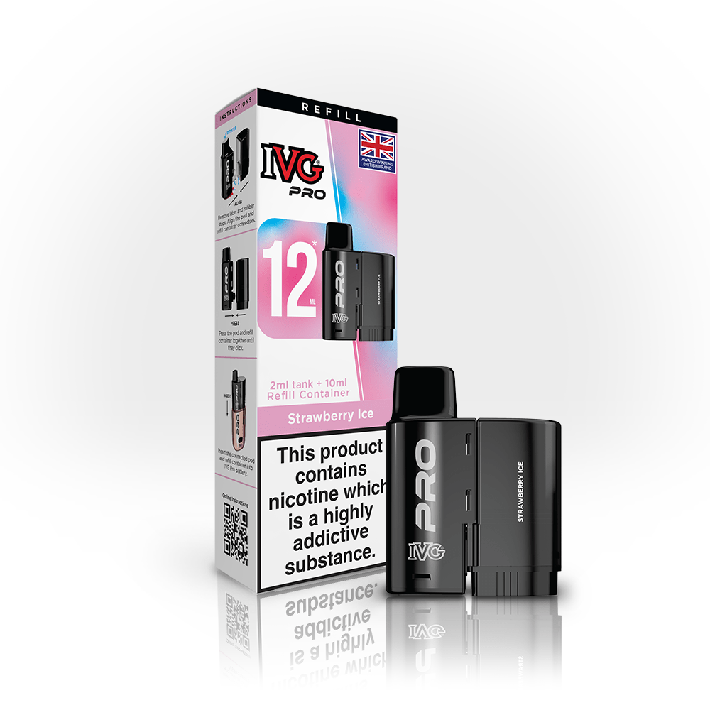 bulk wholesale IVG Pro 12 Prefilled Vape Pods (Box of 5) - Strawberry Ice
