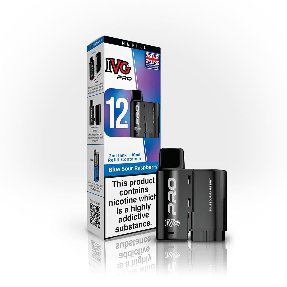 bulk wholesale IVG Pro 12 Prefilled Vape Pods (Box of 5) - Blue Sour Raspberry