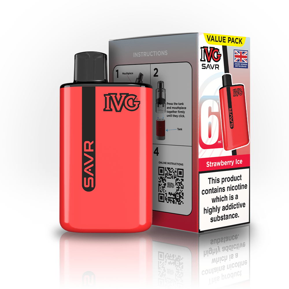 bulk wholesale IVG SAVR 3000 Vape Kit Box of 5 - Strawberry Ice