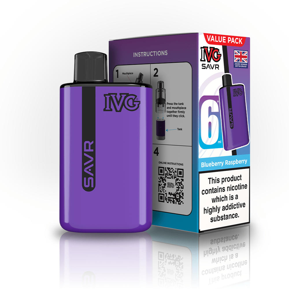 bulk wholesale IVG SAVR 3000 Vape Kit Box of 5 - Blueberry Raspberry