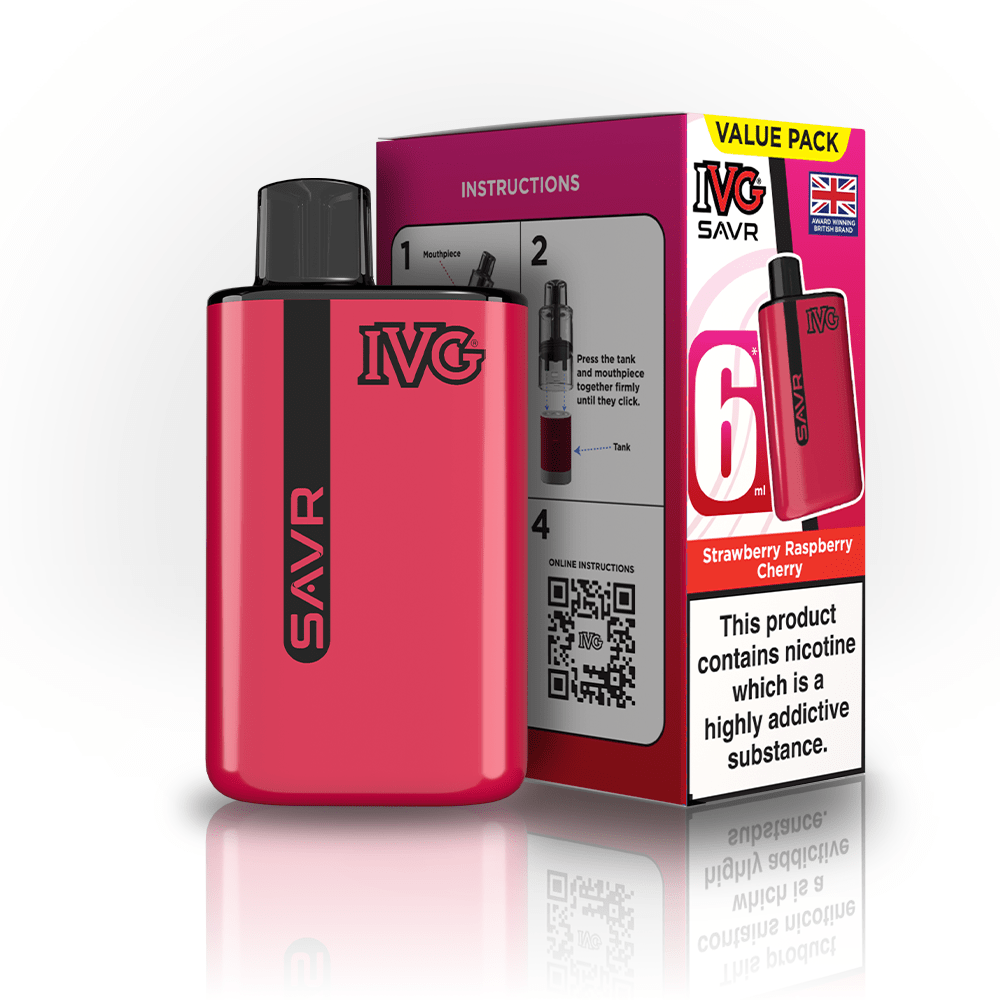 bulk wholesale IVG SAVR 3000 Vape Kit Box of 5 - Strawberry Raspberry Cherry