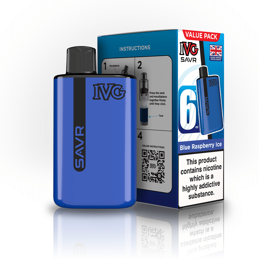 bulk wholesale IVG SAVR 3000 Vape Kit Box of 5 - Blue Raspberry Ice