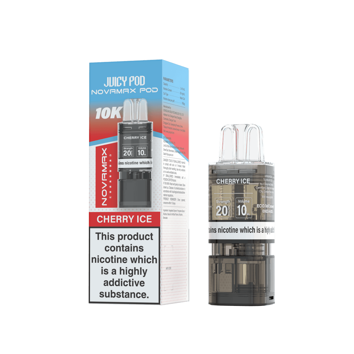 bulk wholesale Juicy Pod Novamax 10k Replacement Pods (Pack of 10) - Cherry Ice