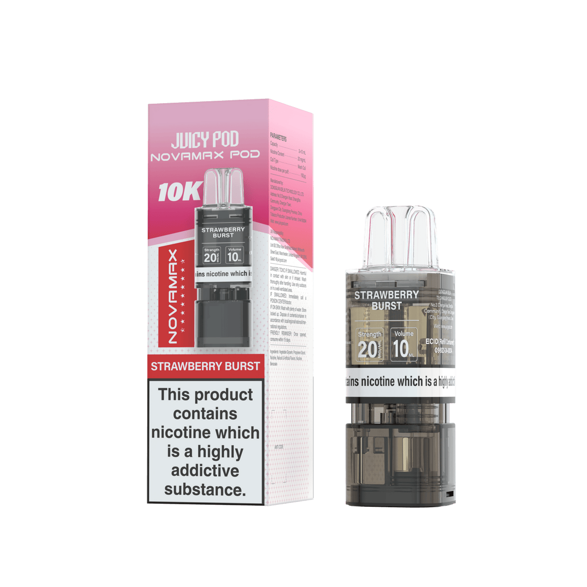 bulk wholesale Juicy Pod Novamax 10k Replacement Pods (Pack of 10) - Strawberry Burst