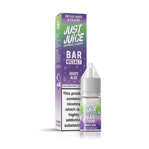 bulk wholesale Just Juice Bar Nic Salt 10ml E - Liquid Box of 10 - Grape Aloe
