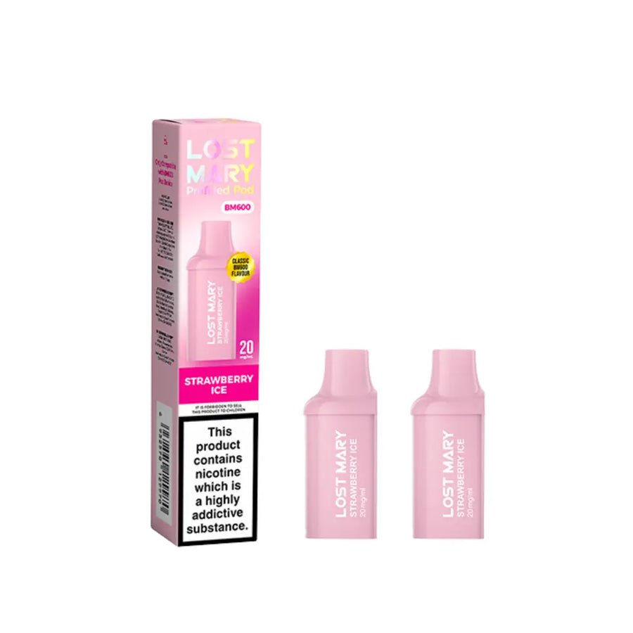 bulk wholesale Lost Mary BM600 Replacement Pods Pack of 10 - Strawberry Ice