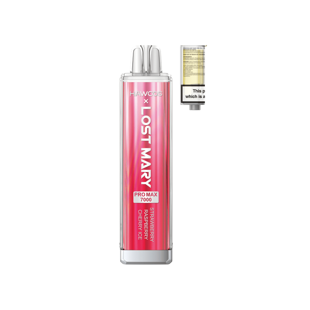 bulk wholesale Lost Mary x Hawcos Pro Max 7000 Prefilled Pod Vape Box of 10 - Strawberry Raspberry Cherry Ice