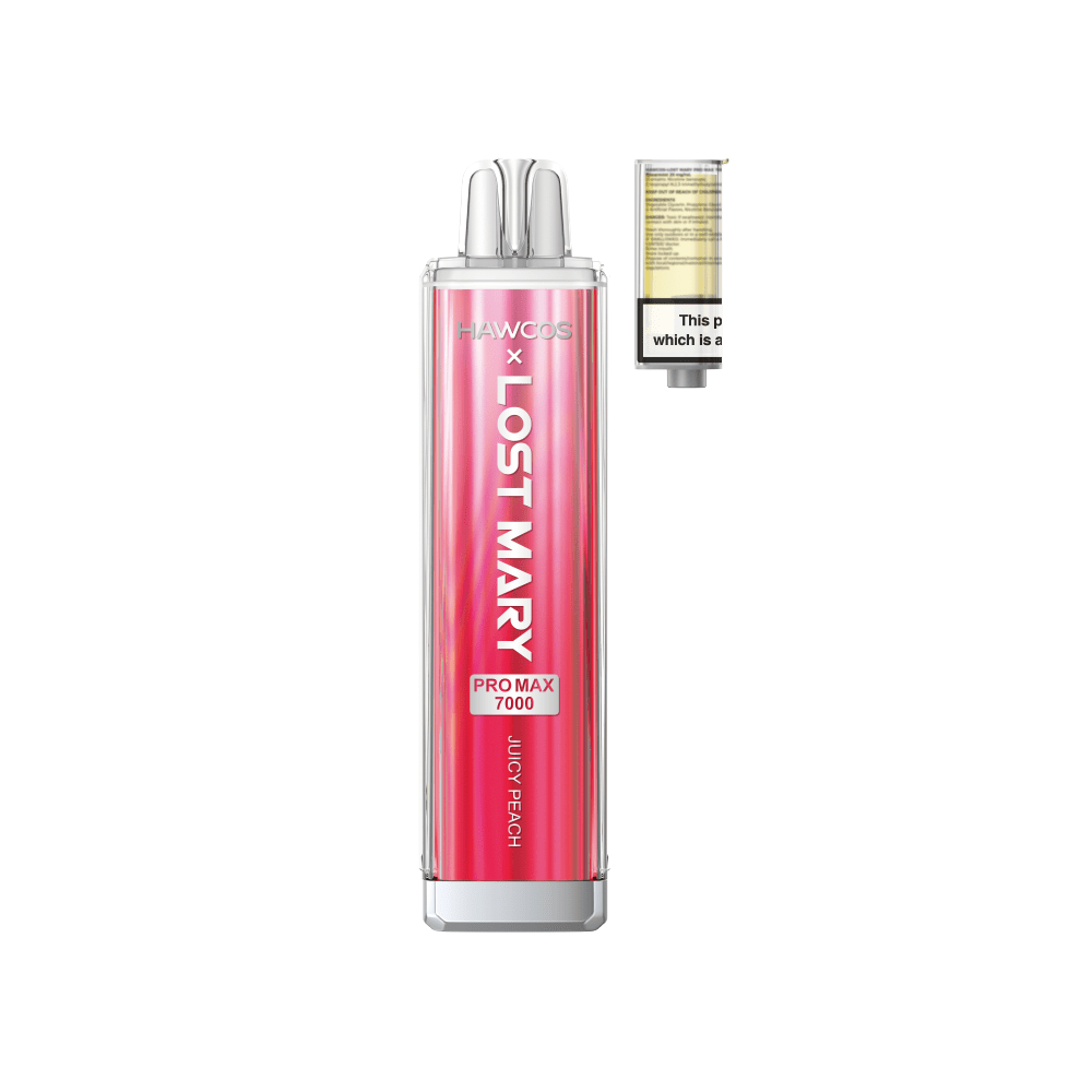bulk wholesale Lost Mary x Hawcos Pro Max 7000 Prefilled Pod Vape Box of 10 - Juicy Peach