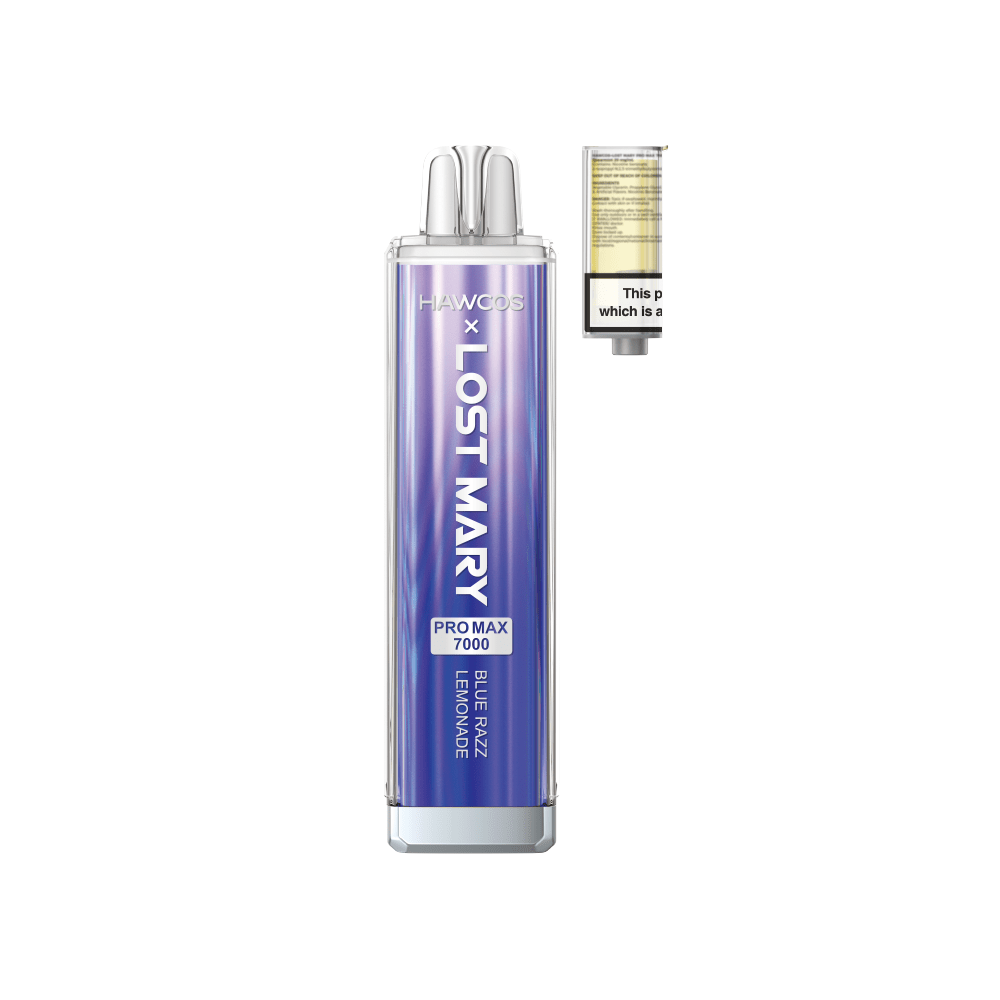 bulk wholesale Lost Mary x Hawcos Pro Max 7000 Prefilled Pod Vape Box of 10 - Blue Razz Lemonade