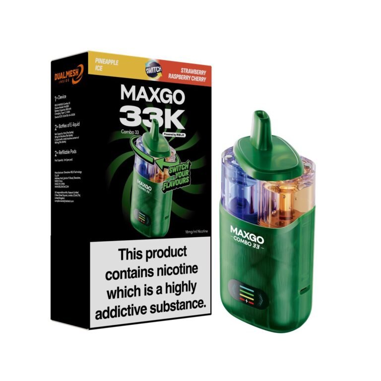 bulk wholesale MAXGO 33k Puffs Vape Kit Box of 5 - Pineapple Ice / Strawberry Raspberry Cherry