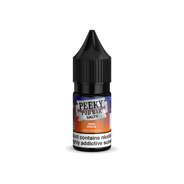 bulk wholesale Peeky Blenders Pod Bar Nic Salts 10ml E - Liquid Box of 10 - Iron Bruce