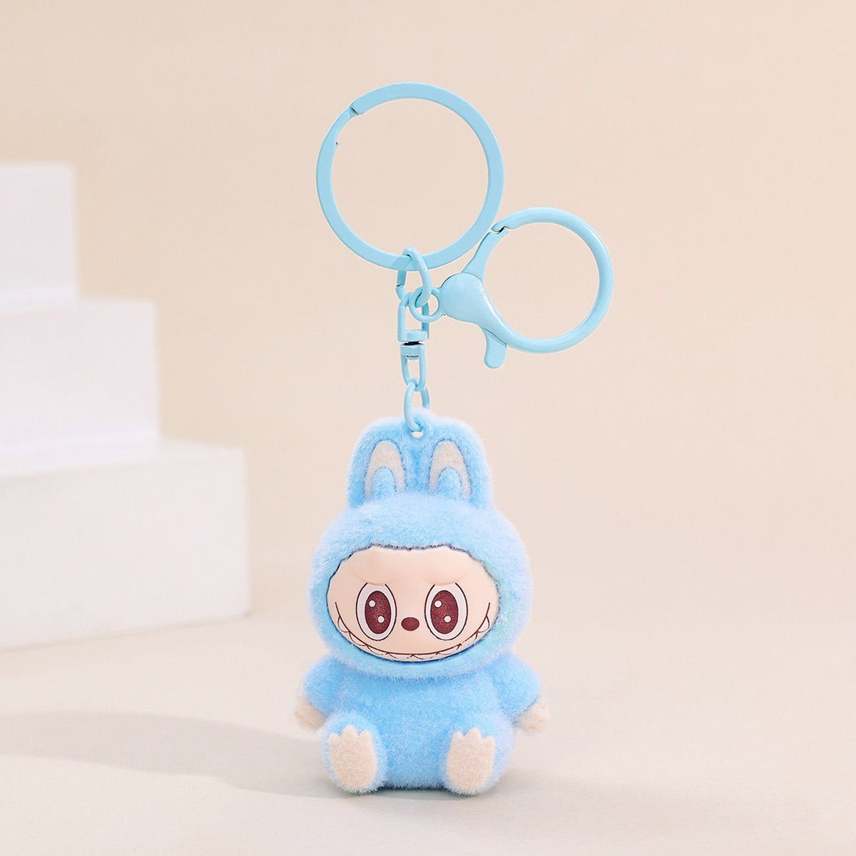 bulk wholesale Plush Toy Key Ring - Blue