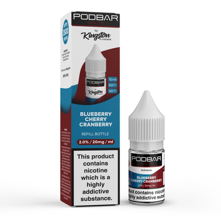 bulk wholesale Podbar Salt 10ml E - liquids - Box of 10 - Blueberry Cherry Cranberry