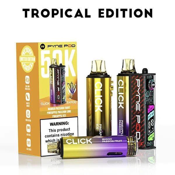bulk wholesale Pyne Pod Click 50k Prefilled Pod Vape Kit Box of 5 - Tropical Edition