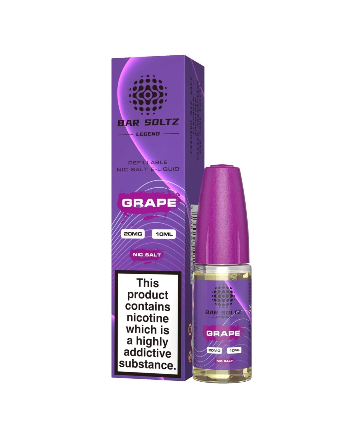 bulk wholesale Bar Soltz Legend - Grape - 10ml E - liquids - Nic Salts - Box of 10 - 10mg