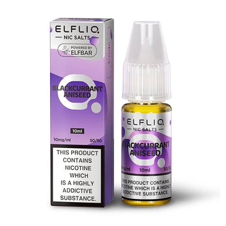 bulk wholesale ELF BAR - ELFLIQ - BLACKCURRANT ANISEED - 10ML NIC SALT ( Box of 10 ) - 10mg