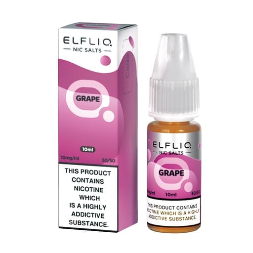 bulk wholesale ELF BAR - ELFLIQ - GRAPE - 10ML NIC SALT (Box of 10) - 10mg