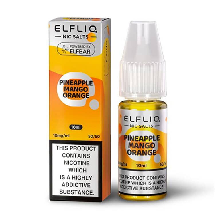 bulk wholesale ELF BAR - ELFLIQ - PINEAPPLE MANGO ORANGE - 10ML NIC SALT ( Box of 10 ) - 5mg