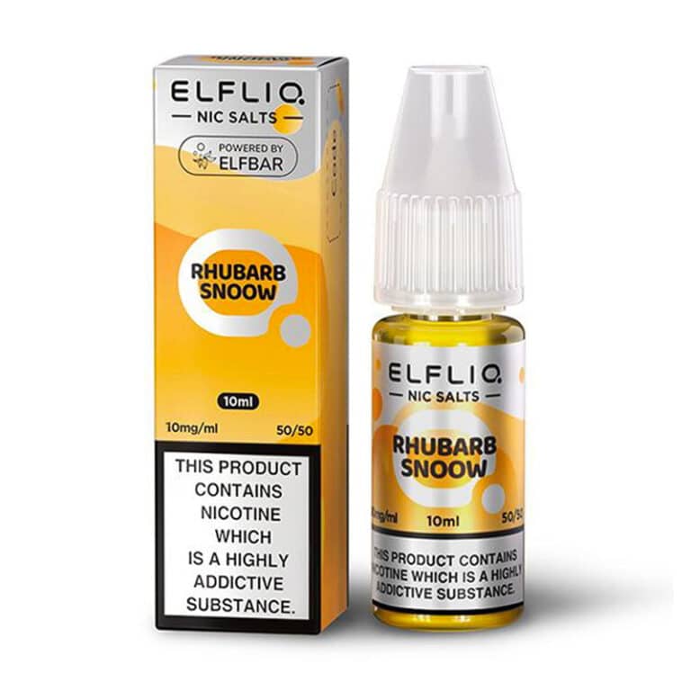 bulk wholesale ELF BAR - ELFLIQ - RHUBARB SNOOW - 10ML NIC SALT ( Box of 10 ) - 10mg